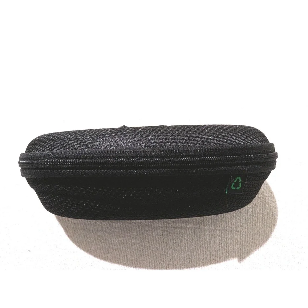 Native Eyewear Hard Shell Sunglasses Case Black Mesh Zip Travel Eyeglasses